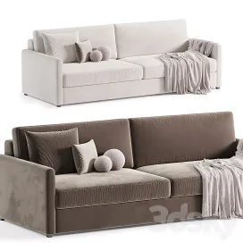 MALEA COGNAC BROWN VELVET SOFA